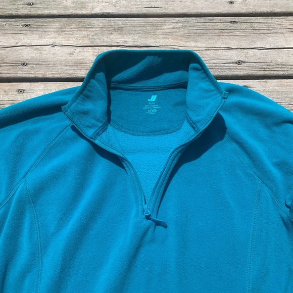 💛 Joe Fresh Women's Teal Blue 1/4 Zip Fleece Pullover - Size XL/TG - Picture 2 of 7